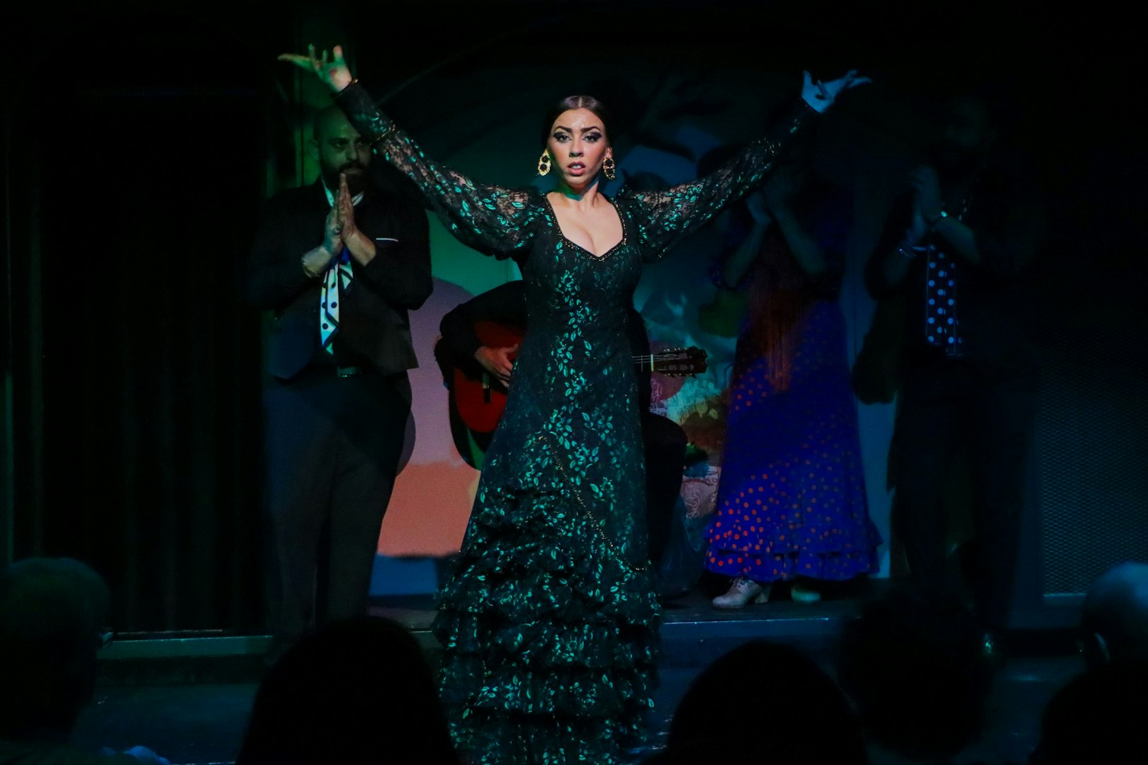 Flamenco dancer performing at El Duende by Tablao Cordobes show.