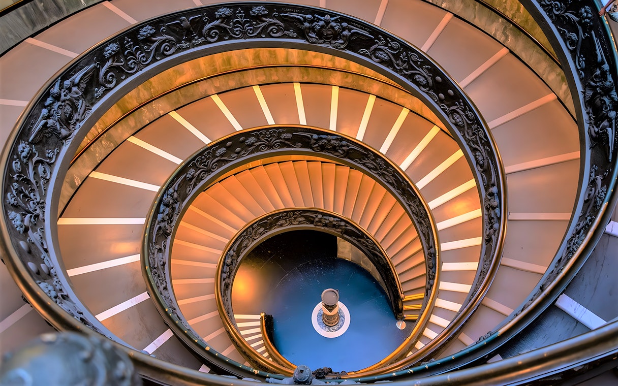 Spiral staircase in Vatican Museums, Rome, Italy.