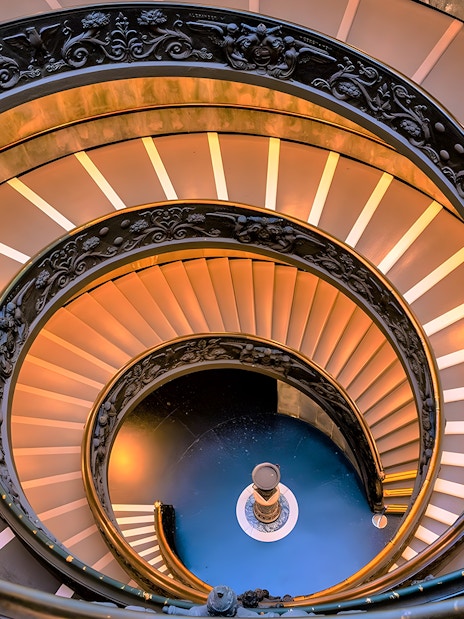 Spiral staircase in Vatican Museums, Rome, Italy.