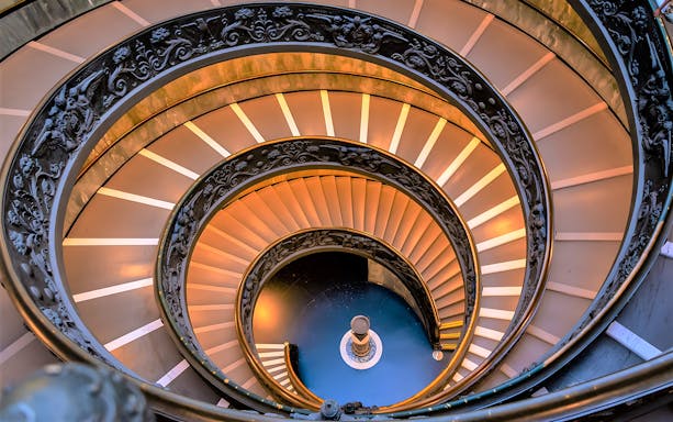 Spiral staircase in Vatican Museums, Rome, Italy.