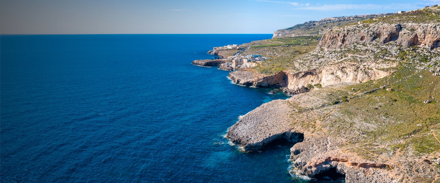 Cliffs and coastline near Siggiewi, Malta, overlooking the Mediterranean Sea.
