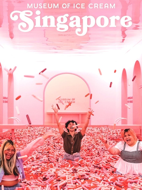 Visitors enjoying sprinkle pool at Museum of Ice Cream Singapore.