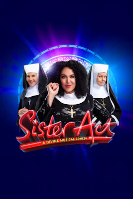 Sister Act musical performance at a theater in London, featuring nuns singing on stage.