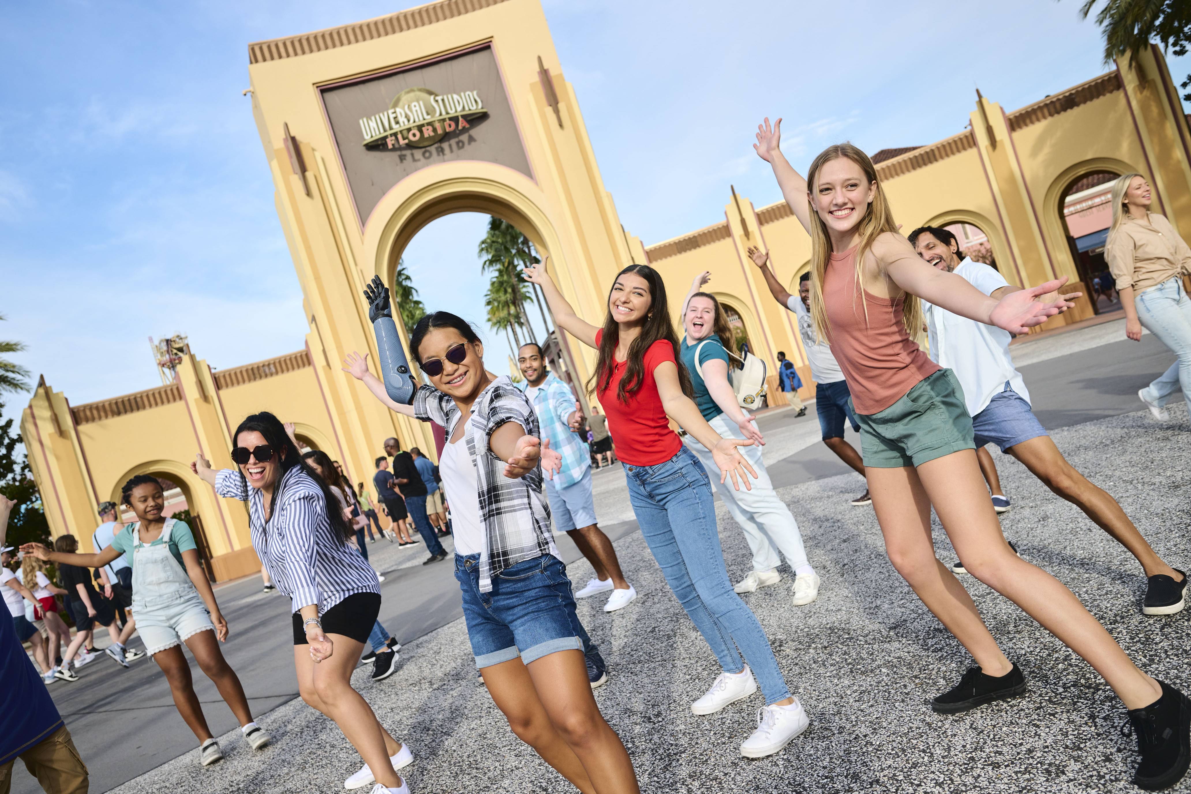 Visitors on a thrilling ride at Universal Studios Hollywood with Express Tickets.