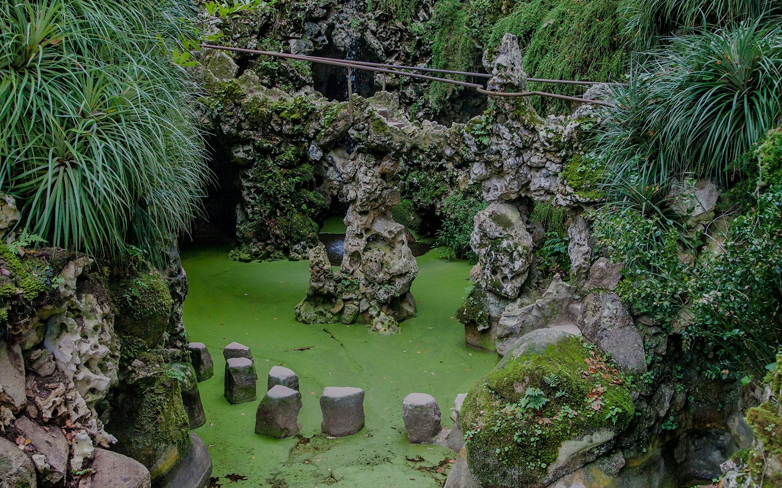 Waterfall Lake at Quinta da Regaleira, Sintra, Portugal