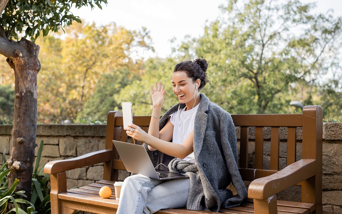 Girl on a video call.