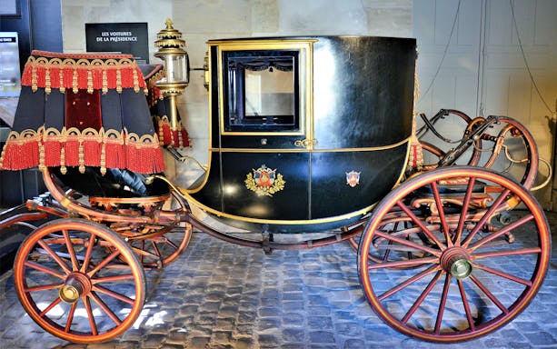Historic carriage at The Great Stables of Versailles, France.