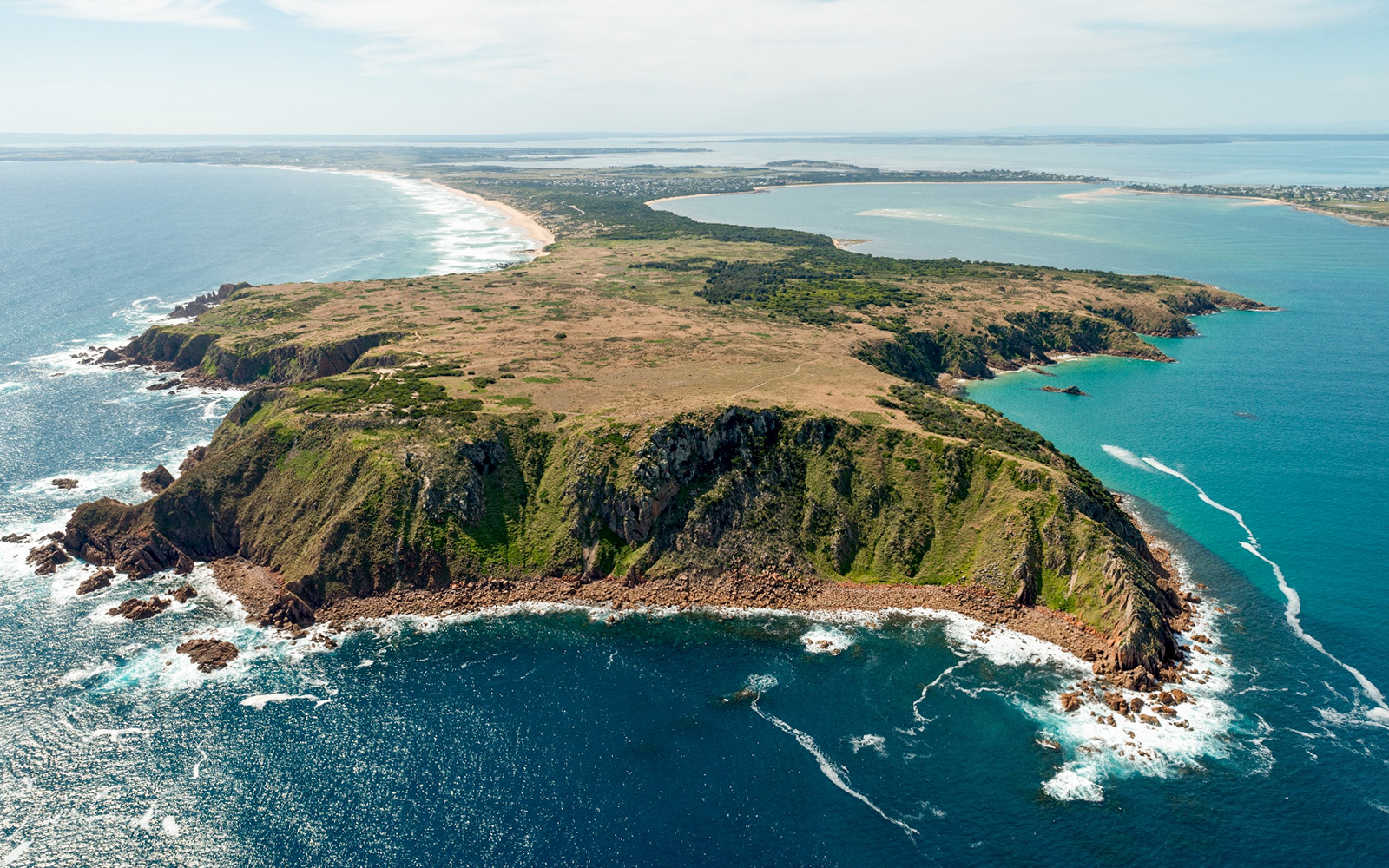 Aerial view of Cape Woolamai, Phillip Island