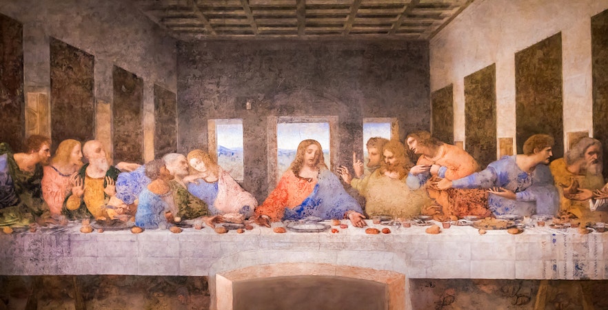 Last Supper painting in Milan's Santa Maria delle Grazie church.