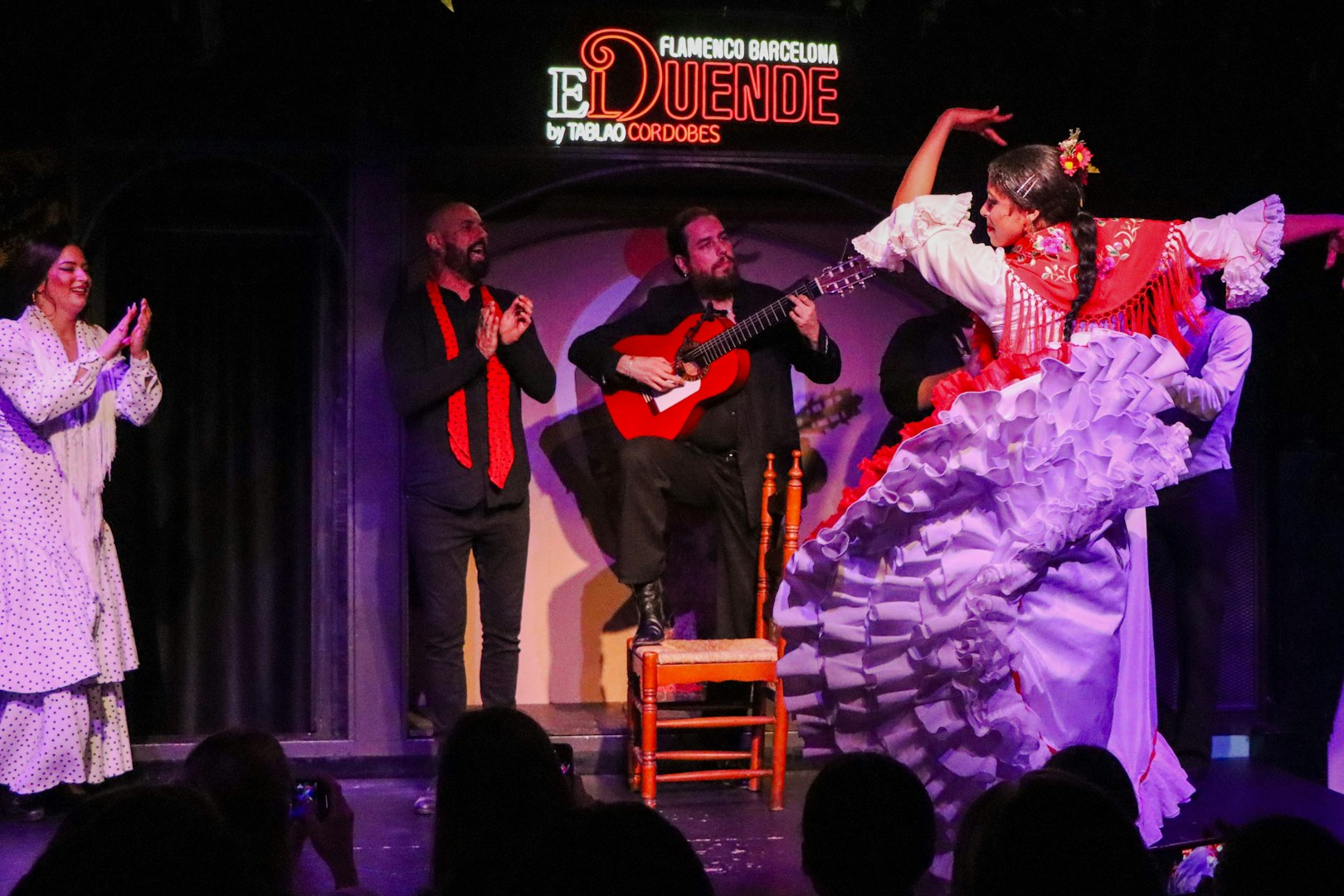 Flamenco dancer performing at El Duende by Tablao Cordobes in Barcelona.