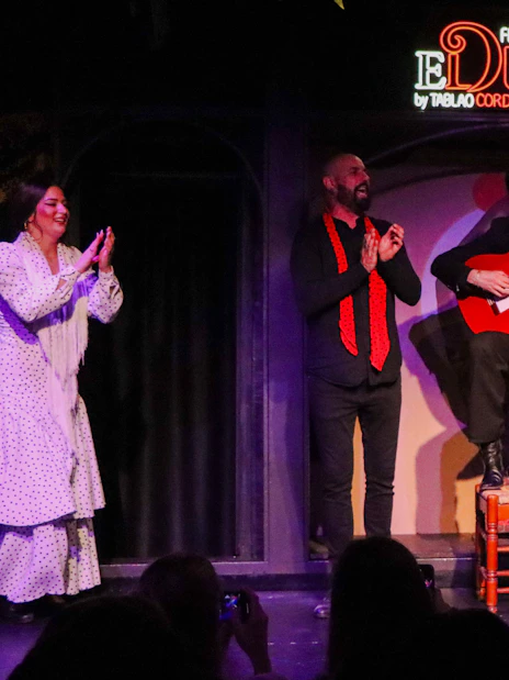 Flamenco dancer performing at El Duende by Tablao Cordobes in Barcelona.