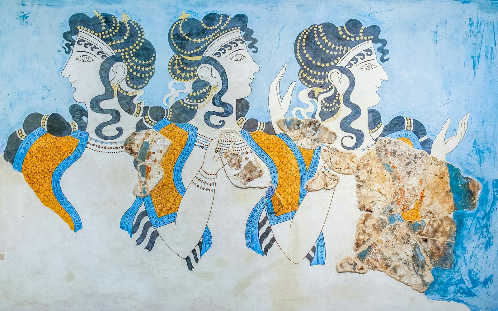 'Ladies in Blue' fresco