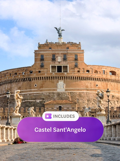 Castel Sant'Angelo with statues on Ponte Sant'Angelo, Rome.