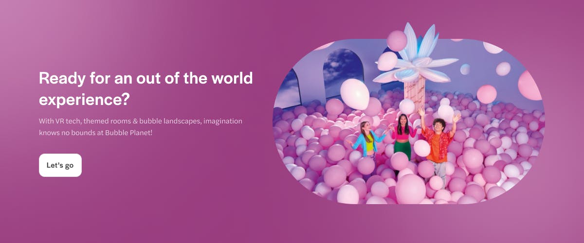 Visitors enjoying interactive bubble installations at Bubble Planet, Abu Dhabi.