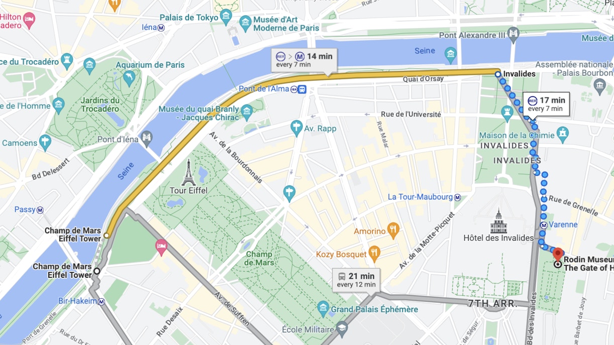 Getting to Musée Rodin Paris via Train