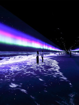 Visitors exploring immersive light display at ARTE Museum Dubai.