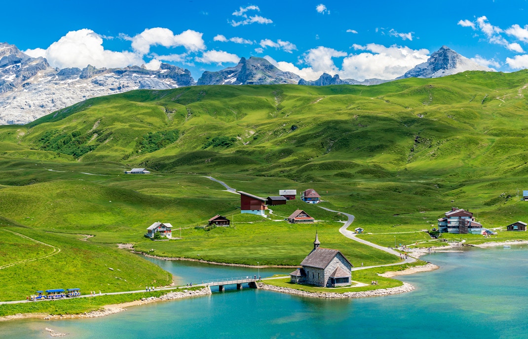 Alpine valley views at Mount Titlis