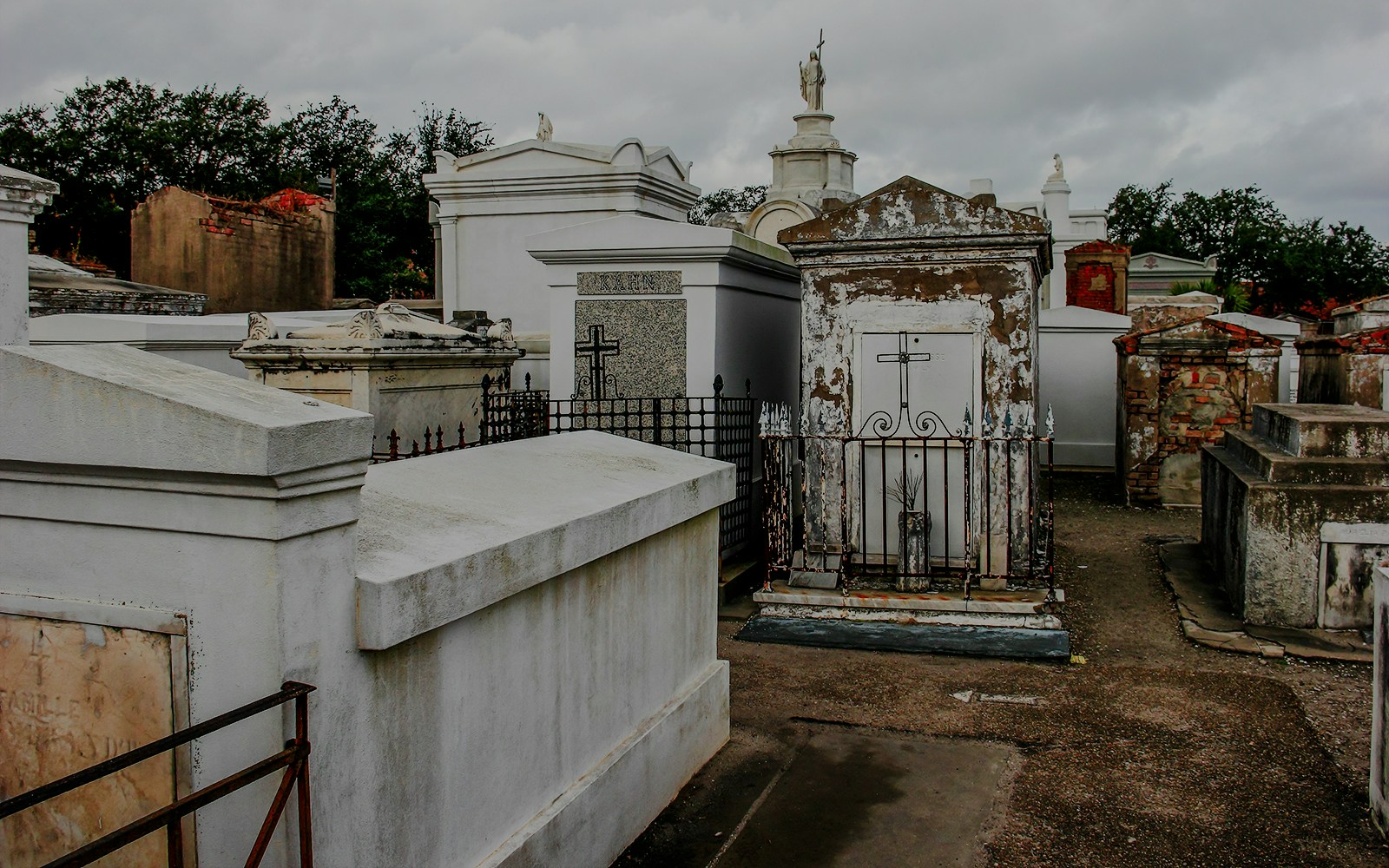 St. Louis Cemetery tombs and pathways in New Orleans, showcasing historic above-ground graves.