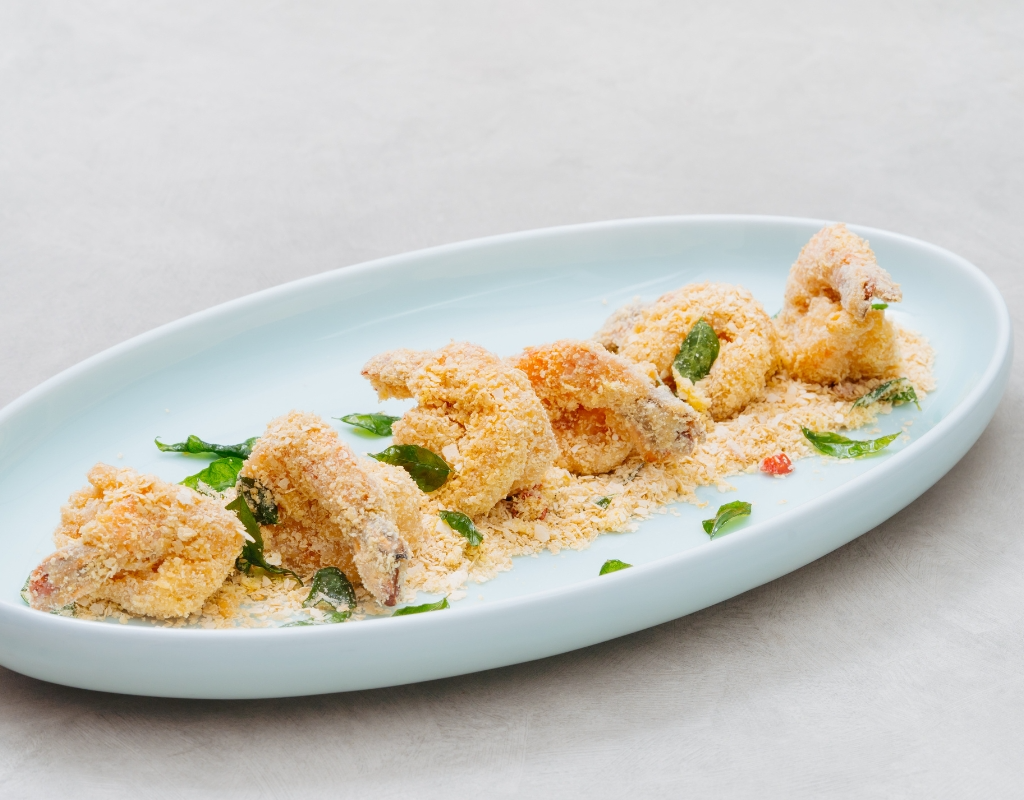 Prawns with crispy coating at House of Seafood, Clarke Quay, Singapore.
