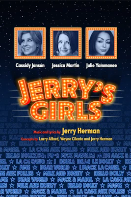 Broadway show poster for Jerry's Girls featuring cast members in New York City.