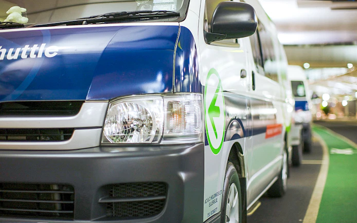 Shuttle van for Queenstown Airport transfer service.
