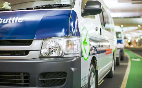 Shuttle van for Queenstown Airport transfer service.