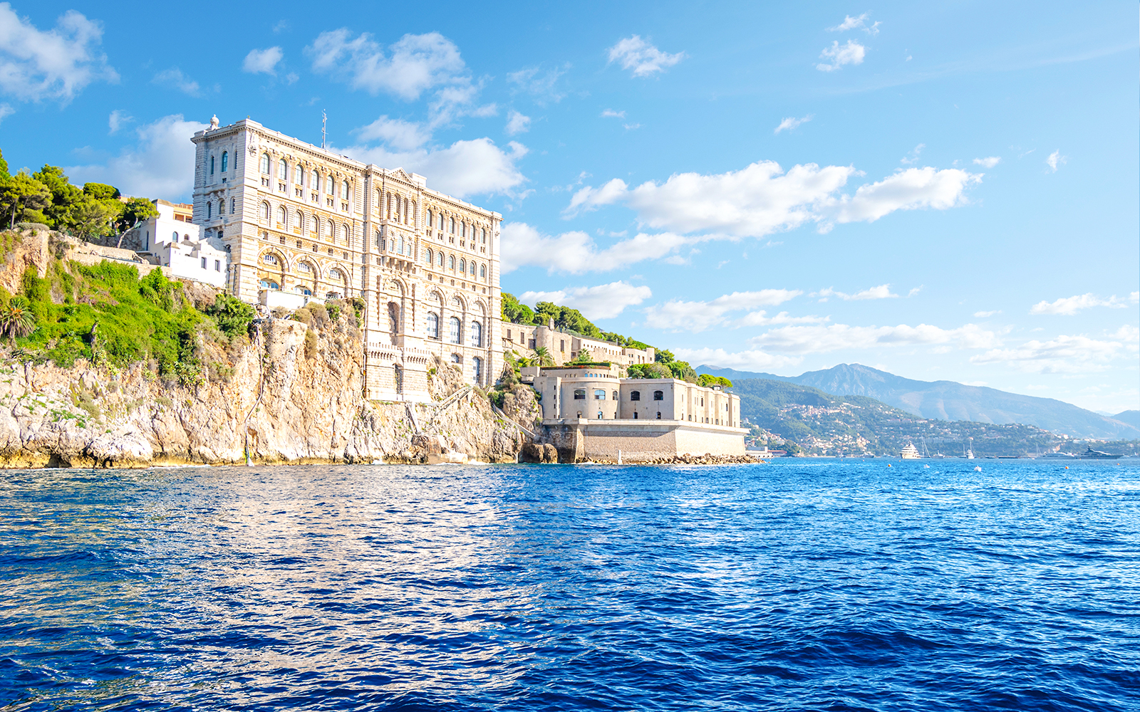Oceanographic Museum on a cliff overlooking the sea in Monaco-Ville, Monaco.