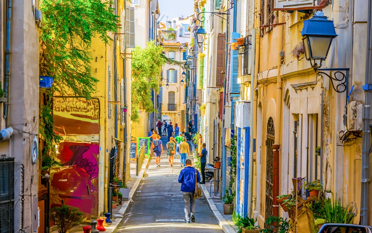 Le Panier street in district of Marseille