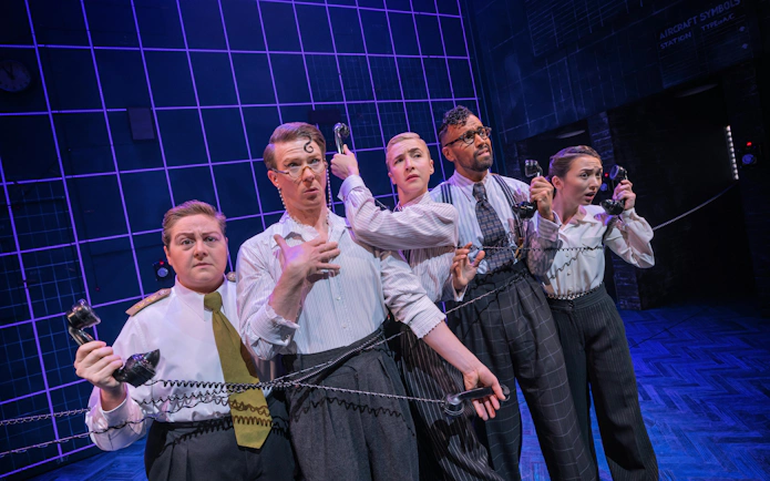 Actors on stage during Operation Mincemeat performance, Broadway.