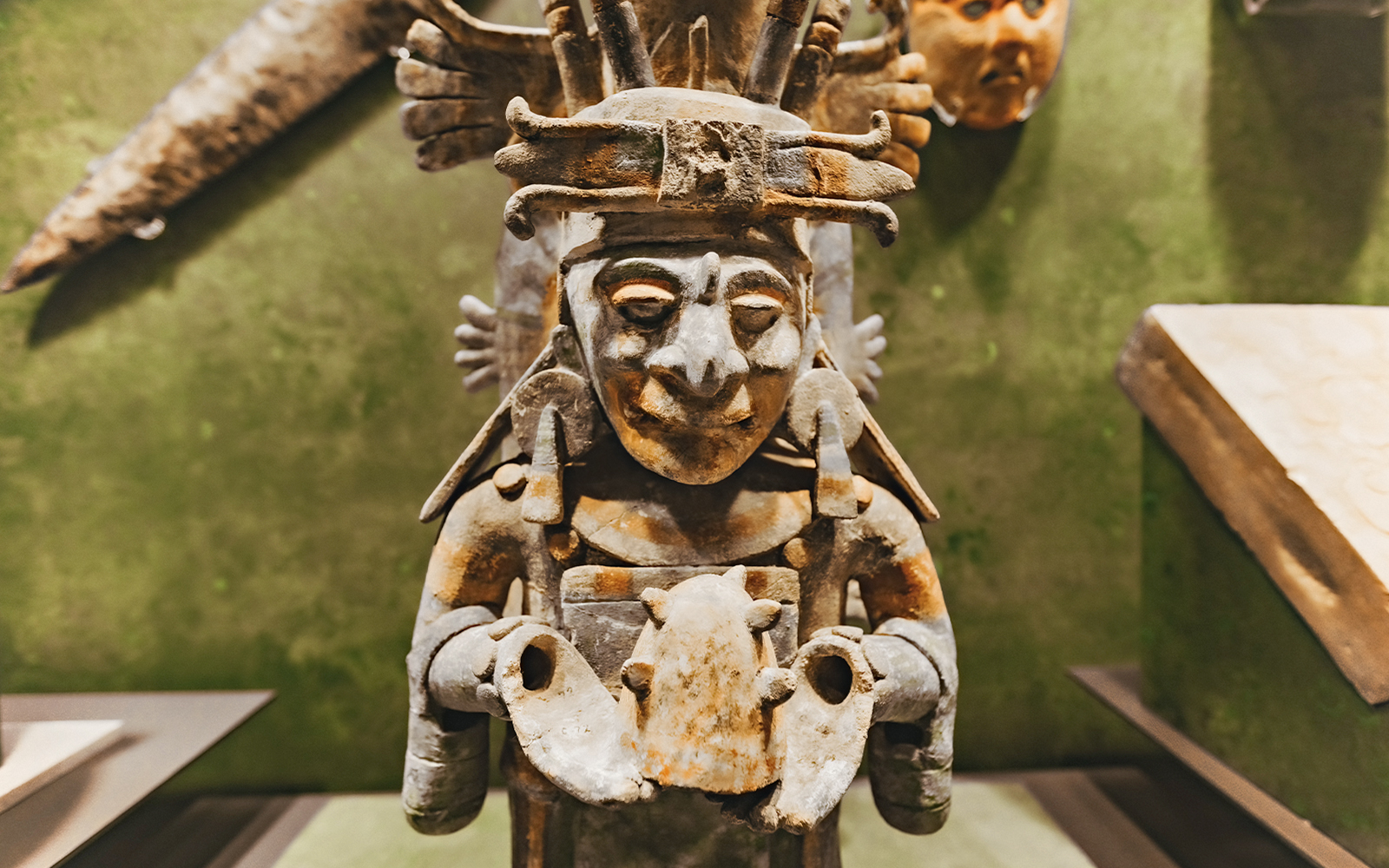 Ancient Aztec statue at the National Museum of Anthropology, Mexico City.