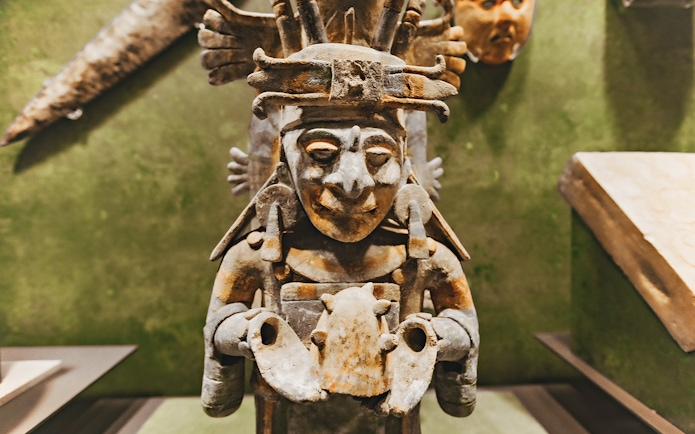 Ancient Aztec statue at the National Museum of Anthropology, Mexico City.