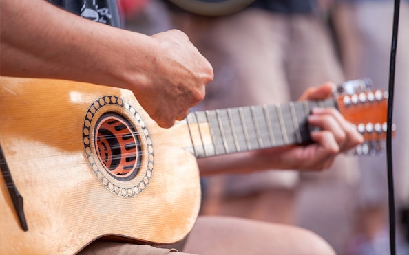 Guitarist performing live
