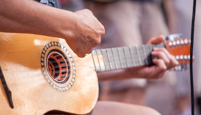 Guitarist performing live