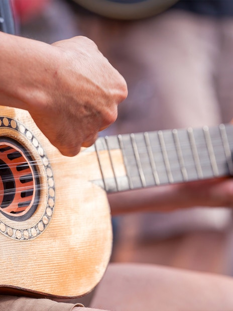 Guitarist performing live