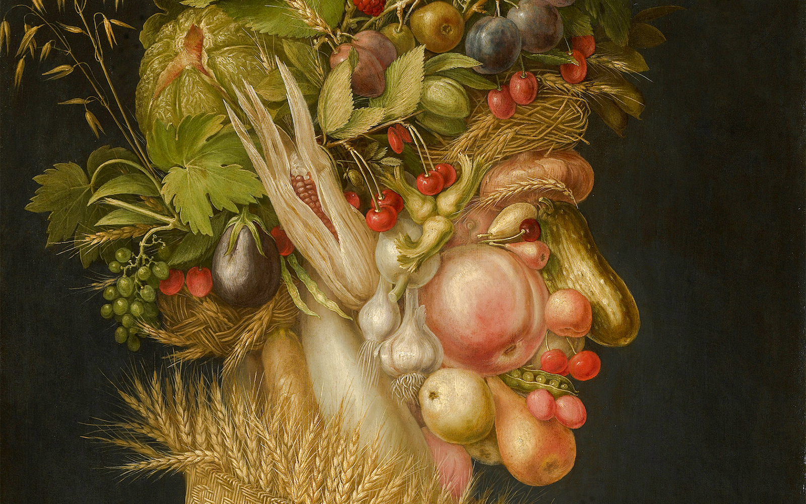 Kunsthistorisches Museum, Giuseppe Arcimboldo's "Summer" portrait made of fruits and vegetables.
