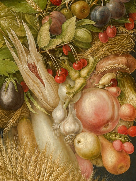 Kunsthistorisches Museum, Giuseppe Arcimboldo's "Summer" portrait made of fruits and vegetables.