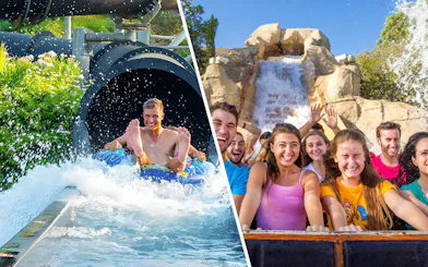 Riders enjoying the Black Hole slide at Aquopolis Torrevieja water park.