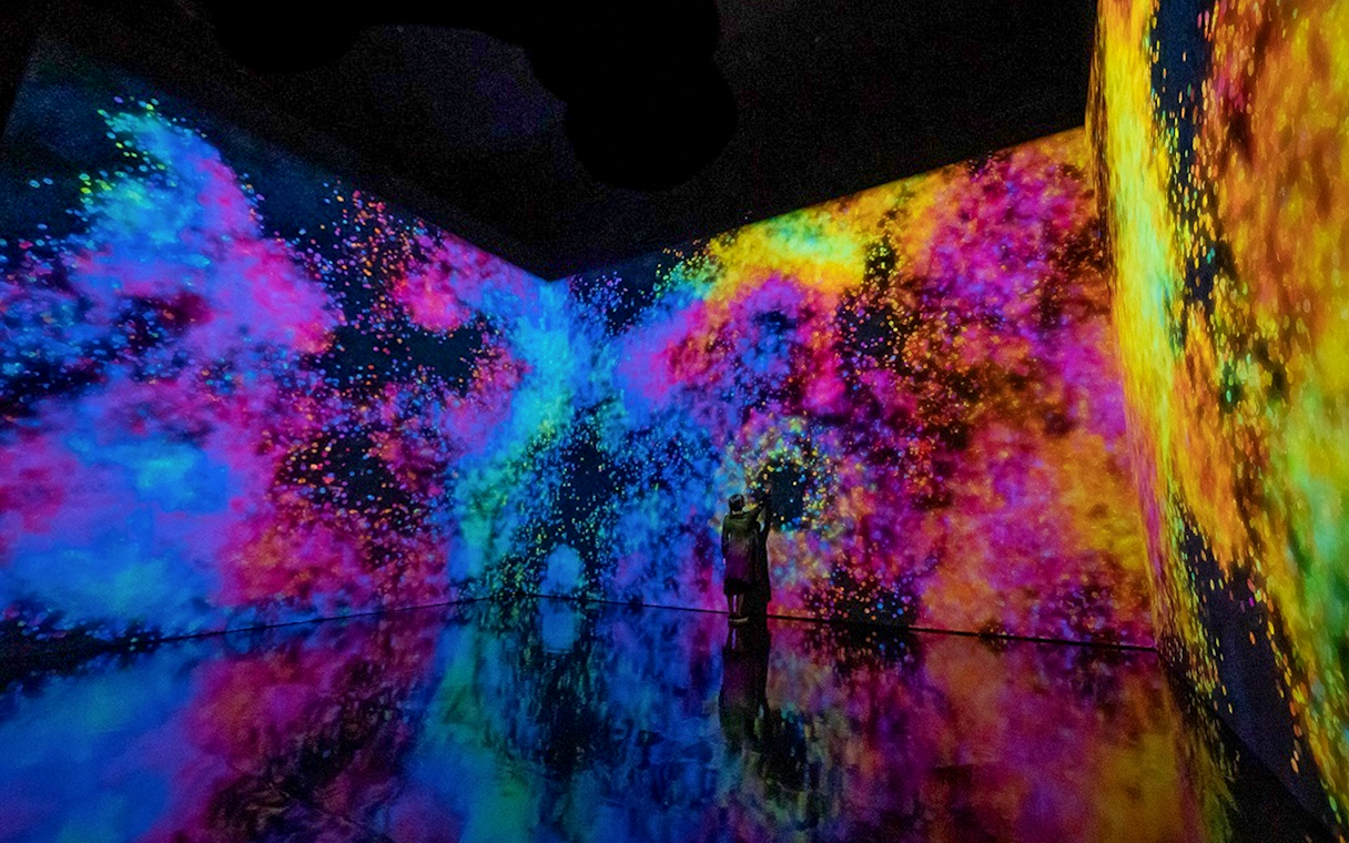 Immersive digital art display at Singapore Future World Exhibition.