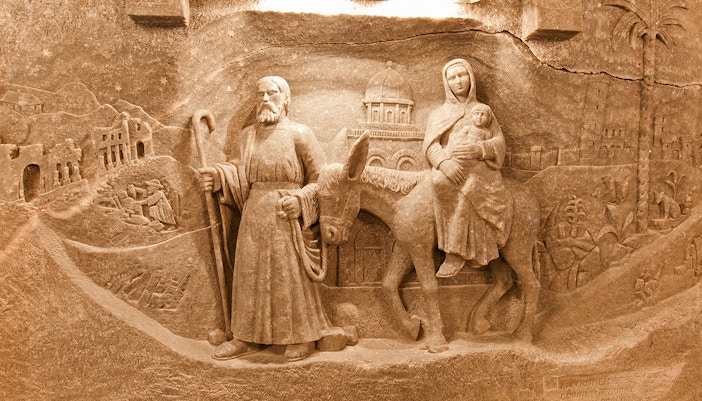 Skulpturen aus Salz im Salzbergwerk Wieliczka