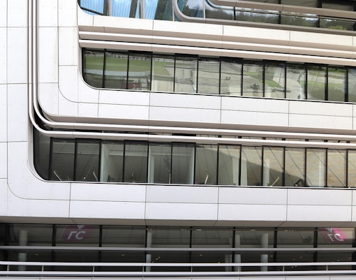 Zaha Hadid House facade with modern architectural design in Vienna.
