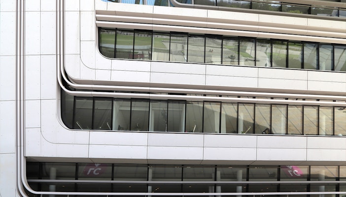 Zaha Hadid Haus Vienna exterior with unique architectural design.