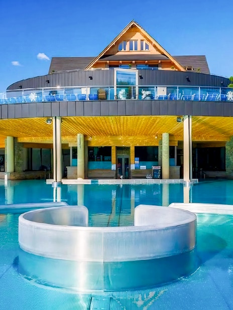 Chocholow Thermal Baths with modern architecture and outdoor pool in Poland.