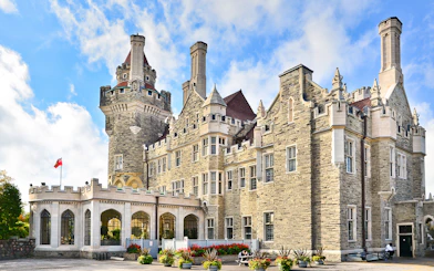 Casa Loma castle exterior with towers in Toronto, Canada.