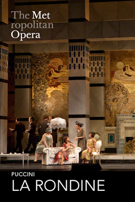 Opera performance of La Rondine at a grand theater in Italy.