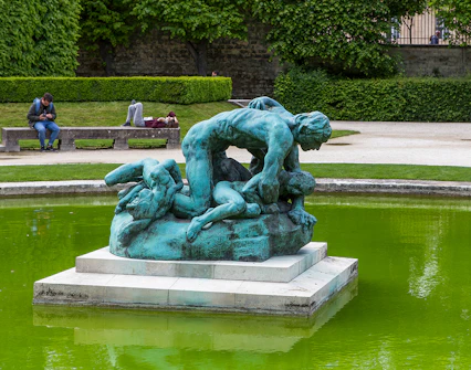 Rodin Museum sculpture in garden setting, Paris, on private guided tour.