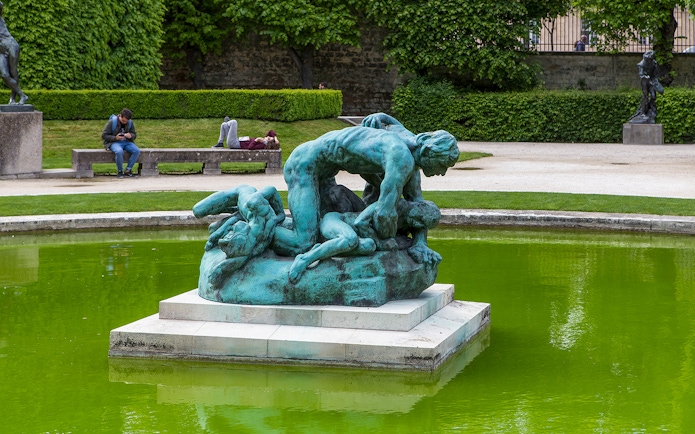 Rodin Museum sculpture in garden setting, Paris, on private guided tour.