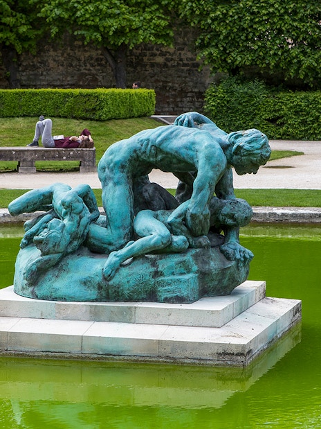 Rodin Museum sculpture in garden setting, Paris, on private guided tour.