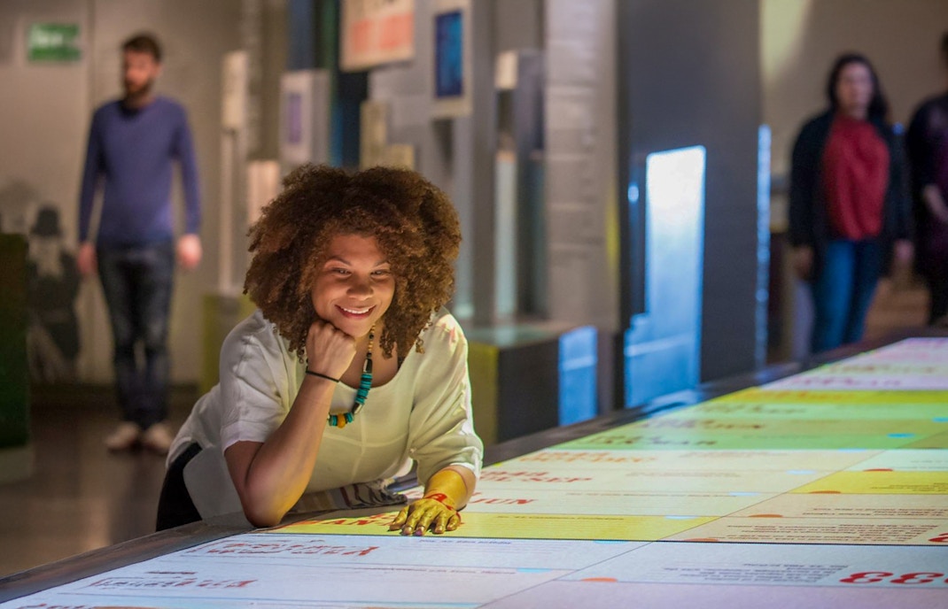 Guests exploring interactive displays inside the Churchill War Rooms.
