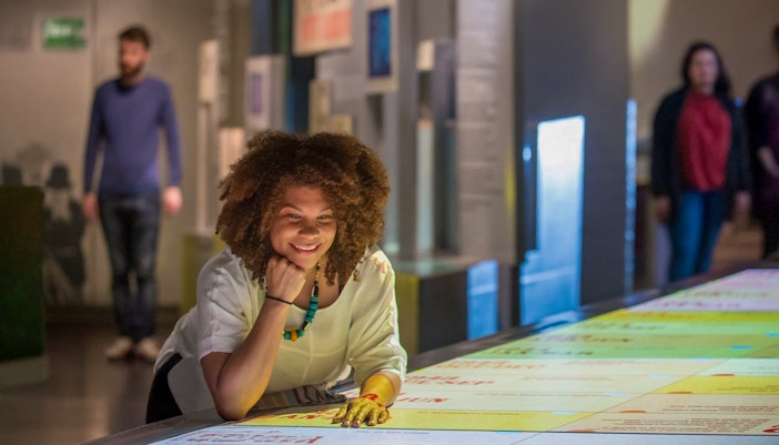 Guests exploring interactive displays inside the Churchill War Rooms.