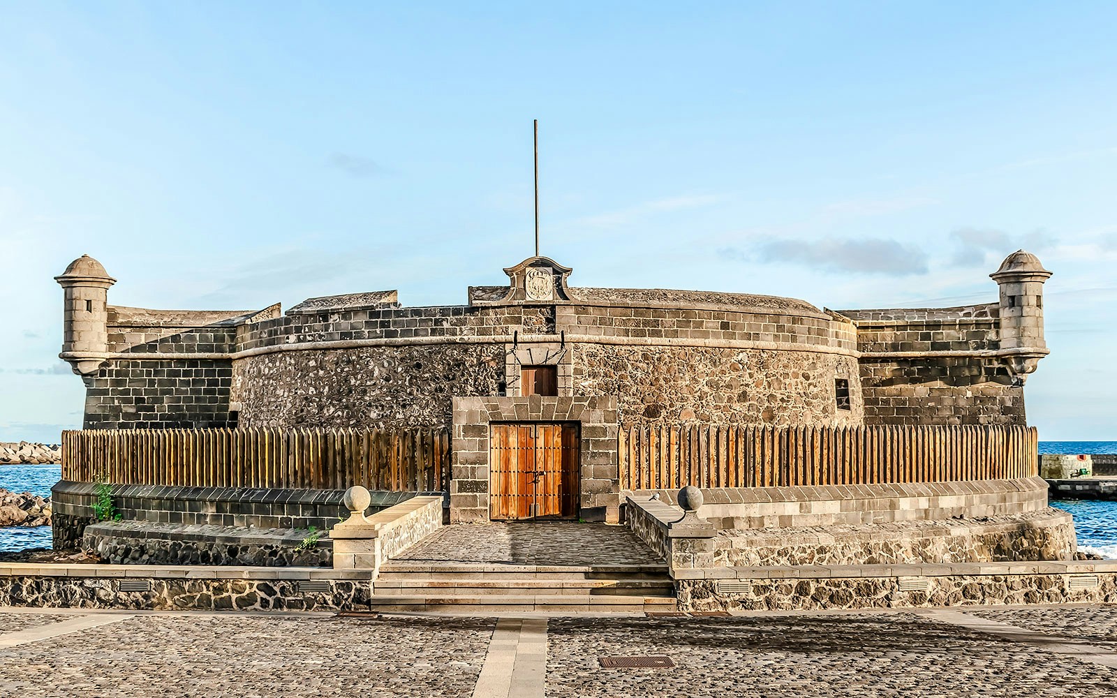 Castle of St John the Baptist, stone fortification by the sea in Santa Cruz de Tenerife.